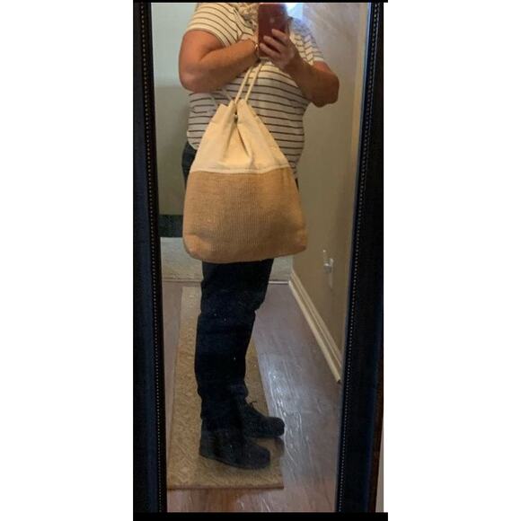 Canvas and weave beach bag rope strap large - Picture 7 of 8